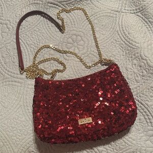Kate Spade Burgundy Sequin Shoulder Bag